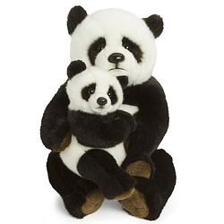 Foto van Wereld natuur fonds wnf knuffel panda moeder en kind 28 cm