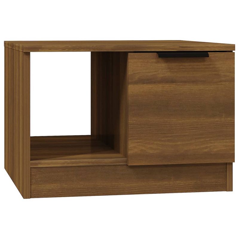 Foto van The living store salontafel bruineiken 50 x 50 x 36 cm - bewerkt hout