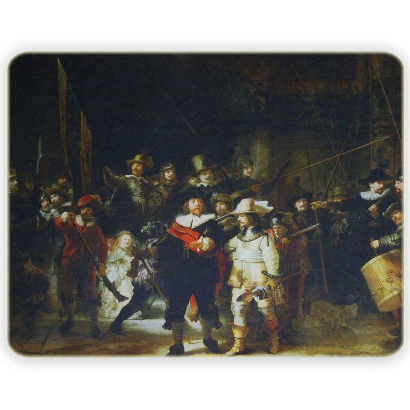 Foto van Dunne fleecedeken - plaid - kunst - 150 x 120 cm - de nachtwacht van rembrandt van rijn