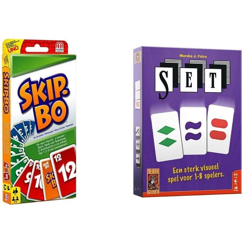 Foto van Spellenbundel - kaartspel - 2 stuks - skip-bo & set!