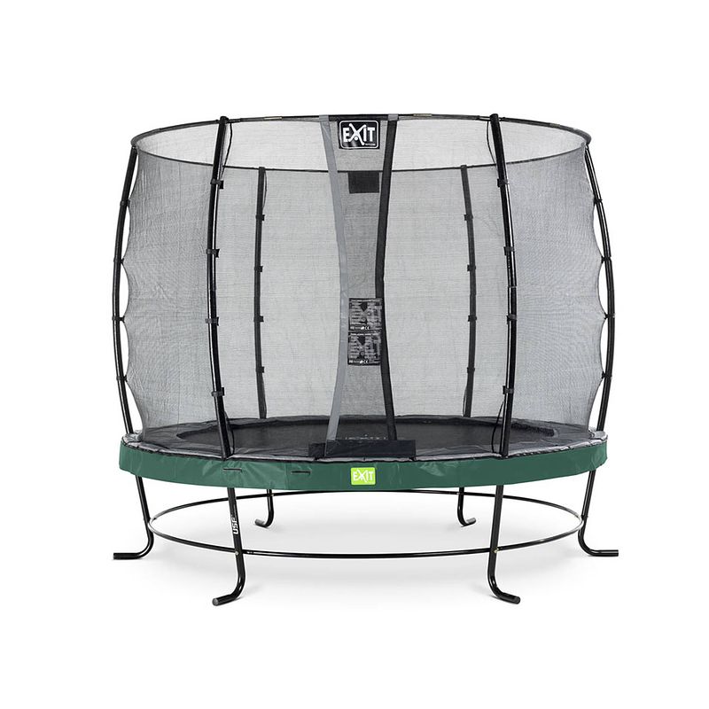 Foto van Exit elegant trampoline met veiligheidsnet economy rond - 305 cm - groen