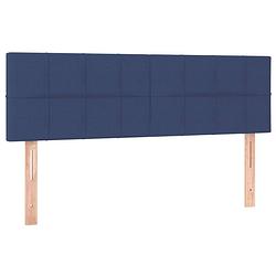 Foto van The living store hoofdbord classic - blauw - 144 x 5 x 78/88 cm - verstelbaar