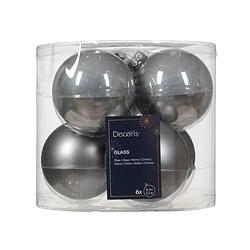 Foto van Decoris - kerstbal glas d8 cm mgrs ass 6st kerst