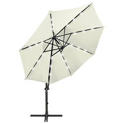 Foto van The living store tuinparasol led-verlichting - zand - 300 x 238 cm (ø x h)