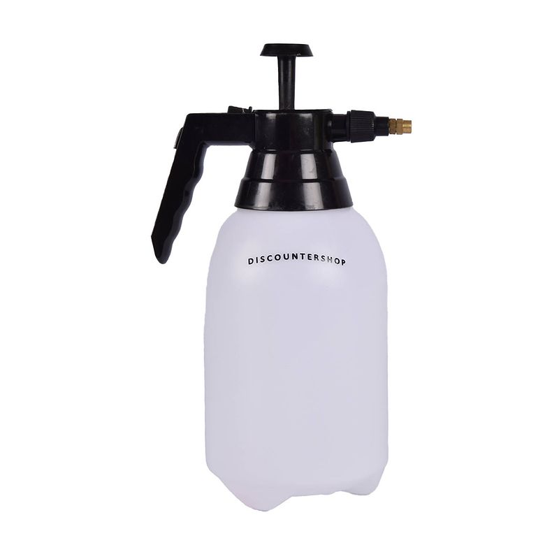 Foto van Plantenspuiten waterverstuiver 1.5 liter plastic wit&zwart tuinspuit plantensproeier sproeifles