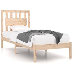 Foto van The living store houten bedframe - massief grenenhout - 205.5 x 95.5 x 31 cm - inclusief hoofdeind