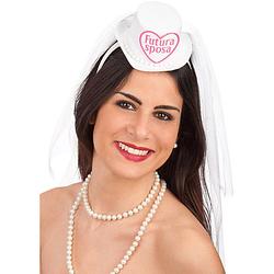 Foto van Carnival toys haarband met sluier futura sposa dames tule wit