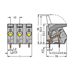 Foto van Wago 2706-204 veerkrachtklemblok 6.00 mm² aantal polen 4 grijs 30 stuk(s)