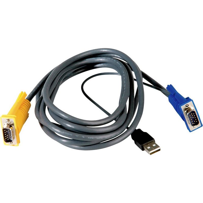 Foto van Value kvm adapterkabel [1x vga-stekker - 1x vga-stekker, usb-a 2.0 stekker] 3.00 m