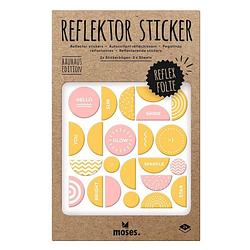 Foto van Moses stickervellen reflecterend bauhaus folie geel/roze 2 stuks