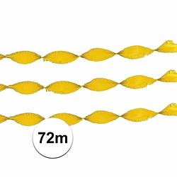 Foto van 3x crepe papier slinger geel 24 meter - feestslingers