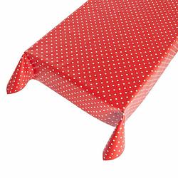 Foto van Buiten tafelkleed/tafelzeil polkadot rood 140 x 245 cm - tafelzeilen