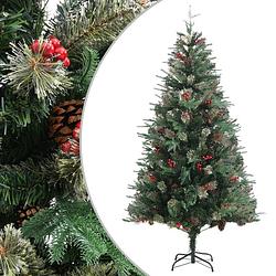 Foto van Vidaxl kerstboom met dennenappels 195 cm pvc en pe groen