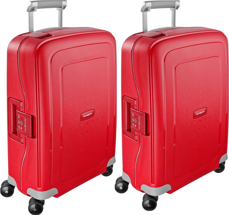 Foto van Samsonite s'cure spinner 55cm crimson red duo kofferset