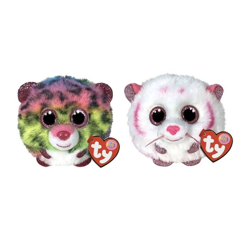 Foto van Ty - knuffel - teeny puffies - dotty leopard & tabor tiger