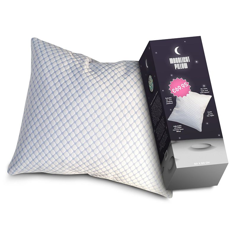 Foto van Hoofdkussen - moonpillow - geschikt voor - wit - 90x200 cm - - inclusief topper - dekbed-discounter.nl