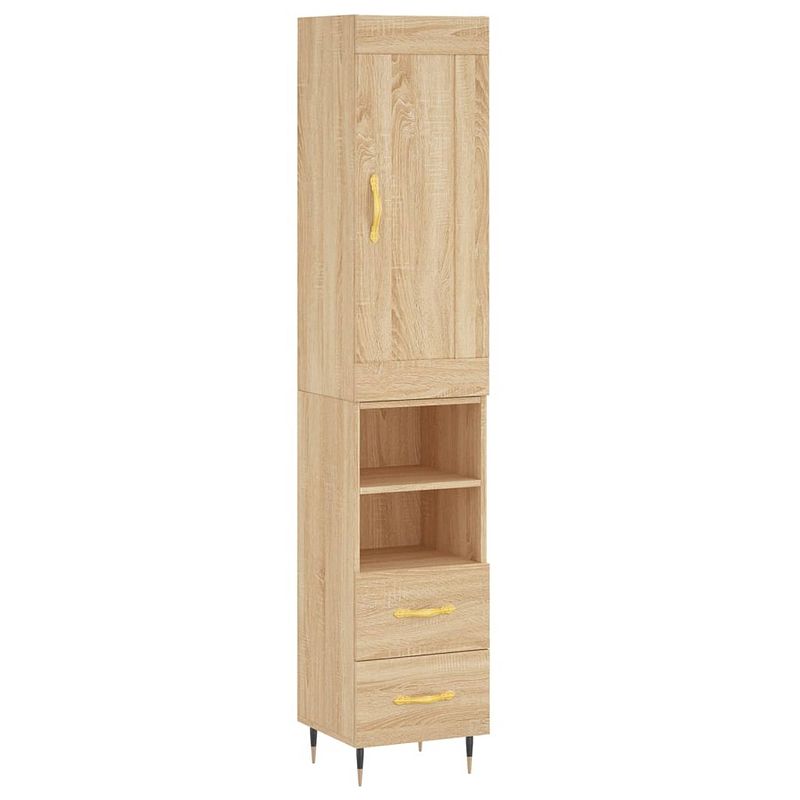 Foto van Vidaxl hoge kast 34,5x34x180 cm bewerkt hout sonoma eikenkleurig