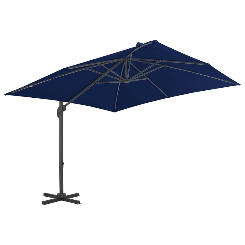 Foto van The living store hangende parasol - azuurblauw - 300 x 300 x 258 cm