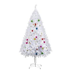 Foto van Christmasgoodz - kunstkerstboom - kerstboom - met kerstballen - met kerstdecoratie - wit - 180 cm