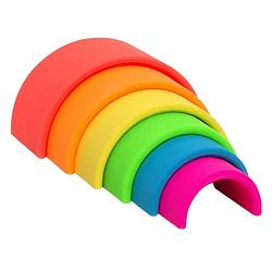 Foto van Dëna 6-delige speelgoedset neon regenboog siliconen