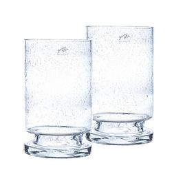 Foto van 2x stuks glazen vazen conisch transparant 15 x 25 cm - vazen