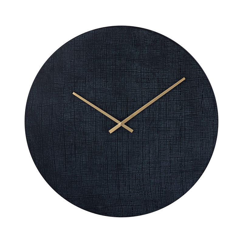 Foto van Ptmd emmett black iron round clock square texture l