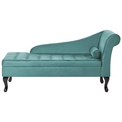 Foto van Beliani pessac - chaise longue-blauw-fluweel