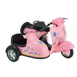 Foto van Toi-toys metal pull back motor met zijspan roze 11,5 cm