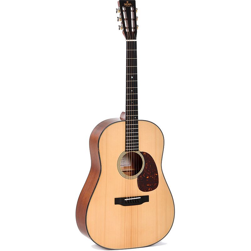 Foto van Sigma guitars special edition sdm-18s all-solid d-12 akoestische westerngitaar met softshell case