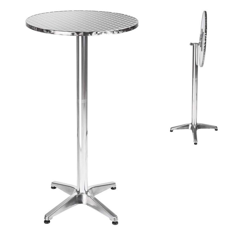 Foto van Tectake bistro - statafel - zilver - ø60 cm