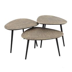 Foto van Giga meubel - salontafel metallic brons - driehoekig - set van 3