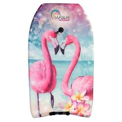 Foto van Sportx bodyboard flamingo junior foam 83 cm lichtblauw/roze