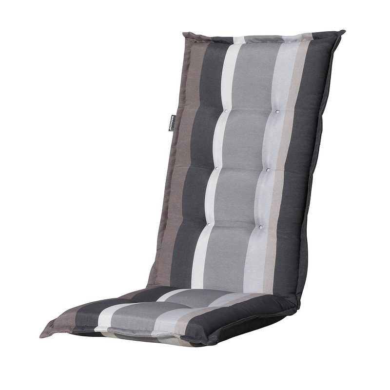 Foto van Madison - tuinkussens hoge rug stripe grey - 123x50 - grijs