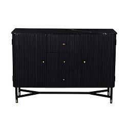 Foto van Giga meubel dressoir zwart met marmer - japandi style - 120x38x85cm
