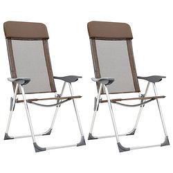 Foto van Vidaxl campingstoelen 2 st inklapbaar aluminium bruin