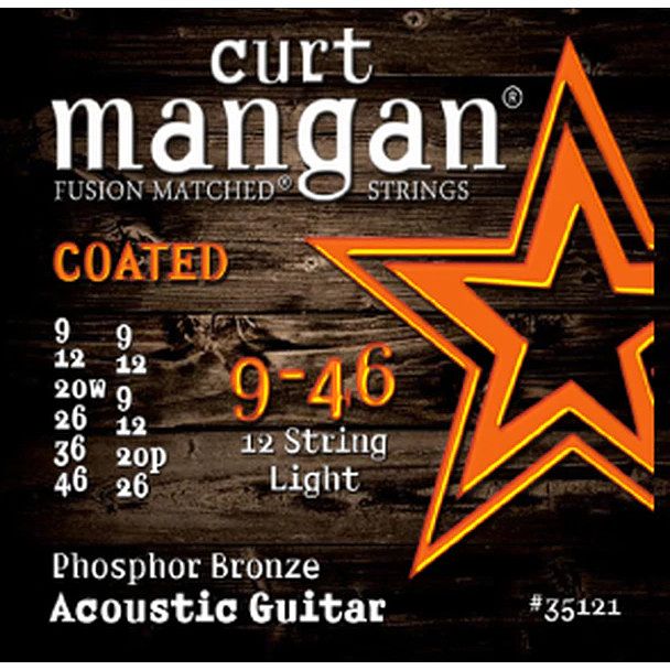 Foto van Curt mangan phosphor bronze coated 9-46 12-string snarenset voor 12-snarige akoestische gitaar