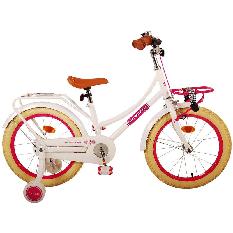 Foto van Volare excellent kinderfiets - meisjes - 18 inch - wit - 95% afgemonteerd