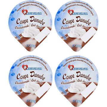 Foto van Neuburger coupe danube chocoladesmaak 4 x 200g bij jumbo