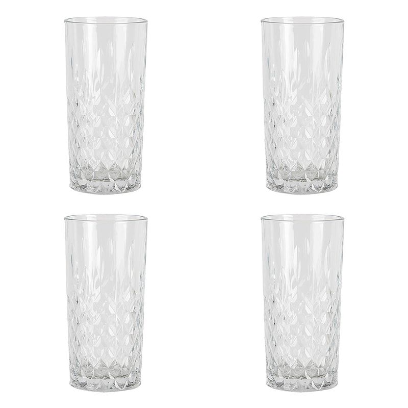 Foto van Haes deco - waterglas, drinkglas set van 4 glazen - inhoud glas 300 ml / ø 7x14 cm