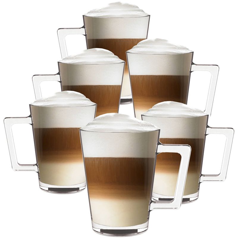 Foto van Luxe latte macchiato - koffieglazen - cappuccino glazen - cappuccino kop - latte glazen - 270 ml - set van 6