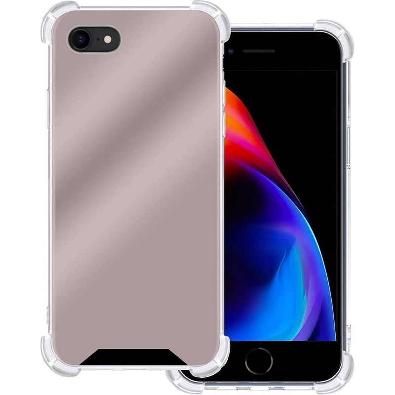 Foto van Basey apple iphone 8 hoesje siliconen shock proof hoes case cover - rose goud