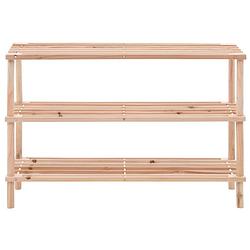 Foto van The living store houten schoenenrek - 74 x 26 x 48.5 cm - 3 lagen