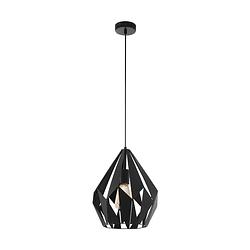 Foto van Eglo carlton 1 hanglamp - e27 - ø 31 cm - zwart