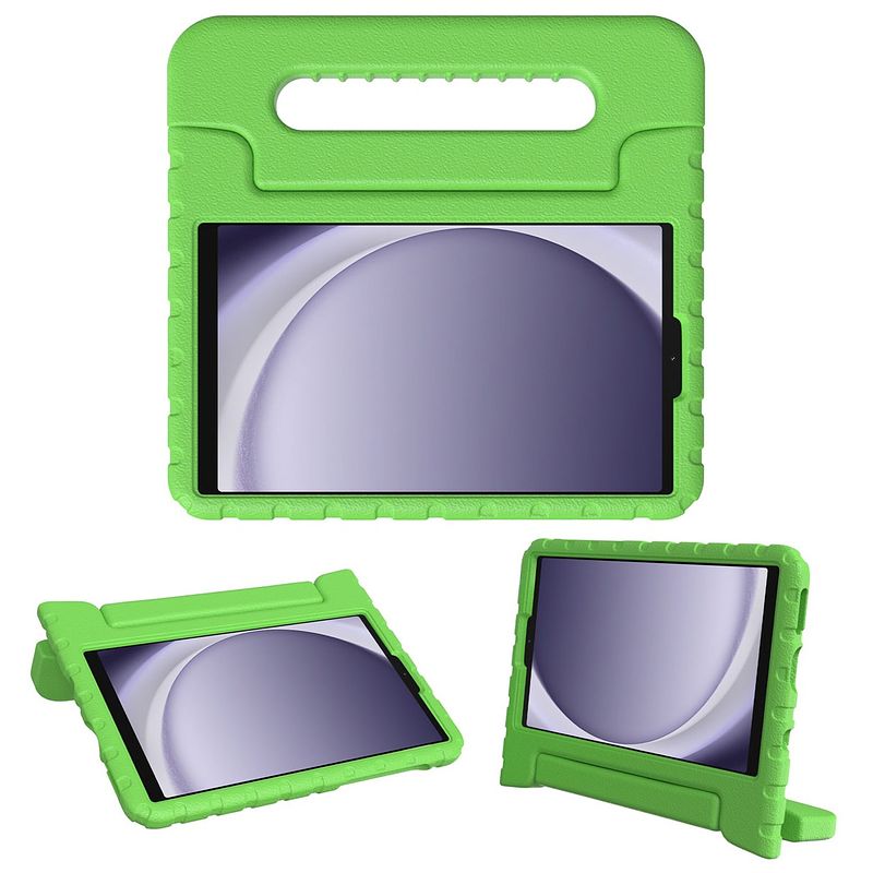 Foto van Accezz kidsproof backcover met handvat samsung galaxy tab a9 tablethoesje groen