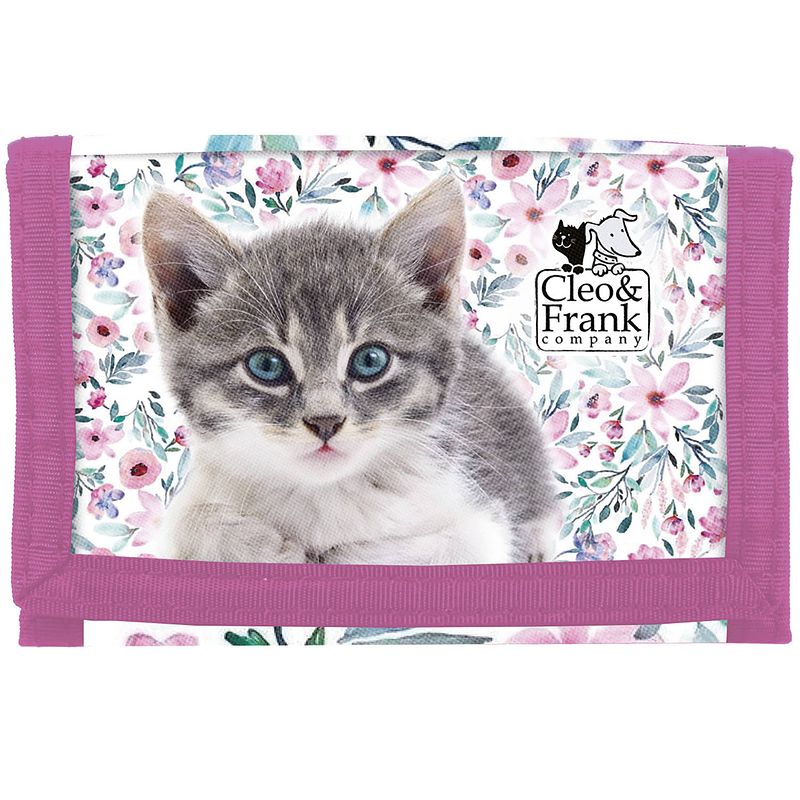 Foto van Cleo & frank portemonnee kitten - 12 x 8 cm - roze