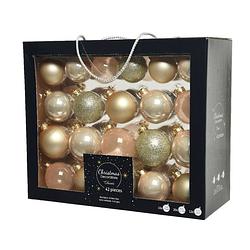 Foto van Kerstbal glas d7cm parel ass 42st