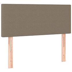 Foto van The living store hoofdbord bedombouw - 90 x 5 x 78/88 cm - taupe - duurzaam stof - stevige houten poten