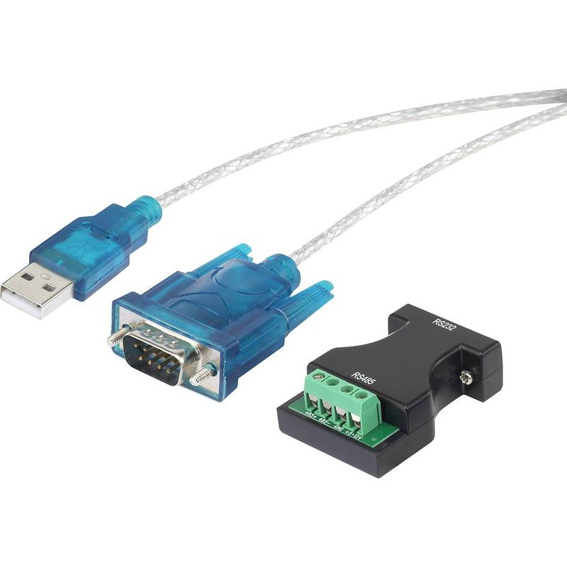 Foto van Renkforce usb 1.1 adapter [1x d-sub stekker 9-polig, poolklemmen - 1x usb 1.1 stekker a] vergulde steekcontacten