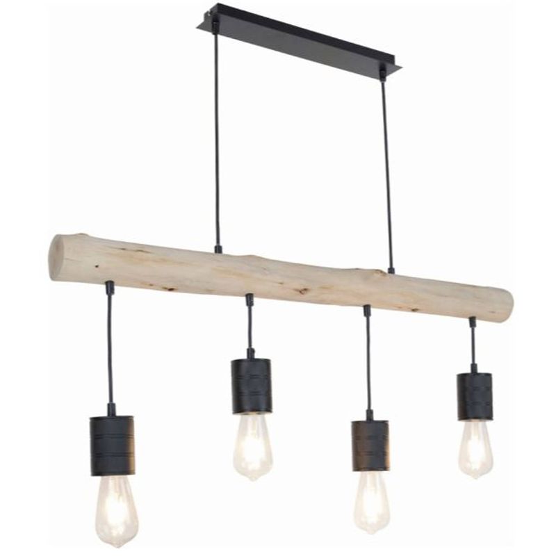 Foto van Industriële hanglamp hermine - l:90cm - e27 - metaal - zwart