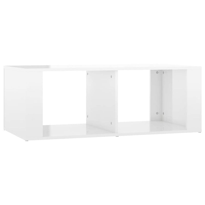 Foto van The living store salontafel modern - hout - 100 x 50 x 36 cm - hoogglans wit